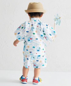 MIKI HOUSE HOT BISCUITS 【80-120cm】総柄 甚平スーツ