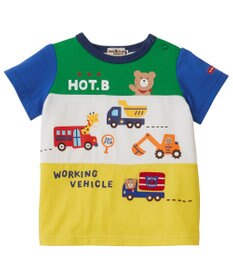 MIKI HOUSE HOT BISCUITS 【80-120cm】働く車　半袖Tシャツ