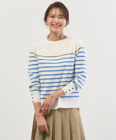 J.PRESS LADIES Rayon Stretch Border ニット
