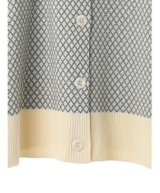 earth music&ecology ダイヤ柄ジャガードカーディガン