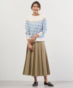 J.PRESS LADIES L Rayon Stretch Border ニット