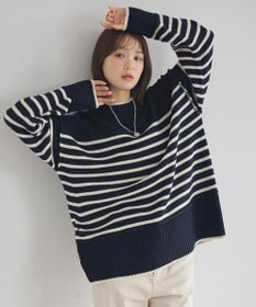 earth music&ecology 【毛玉防止 / 洗濯機洗い可】アンチピリングモックネックバックスリットニット