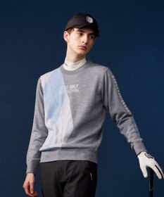 23区GOLF 【MEN】【ウォッシャブル】ウールブレンド アーガイル ニット