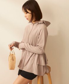 OP／FILA 【ocean pacific】フェイスガード付き バックフリル ラッシュガードパーカー