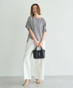 YECCA VECCA パールタックスリーブブラウス