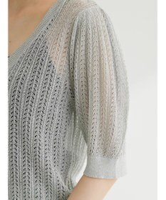 Green Parks すかし柄コンパクトシアーカーディガン