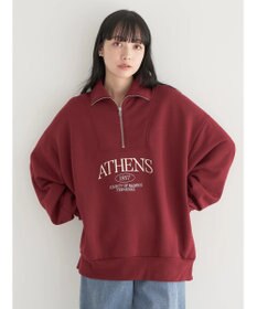 earth music&ecology ハーフジップロゴチュニック