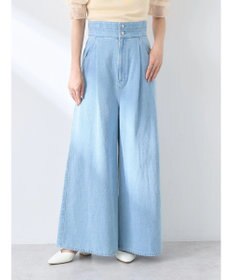 earth music&ecology ダブルベルトデザインワイドパンツ