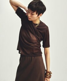 uncrave トリコットシフォン ハーフスリーブカットソー