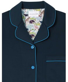 une nana cool 【綿混】ハイゲージダブルエアー 長袖開襟パジャマ MADE WITH LIBERTY FABRIC