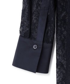 ICB 【洗える】ナイロンラッセルレース シャツワンピース