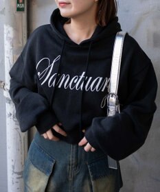 WEGO エンジェルプリントショートプルパーカー