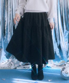 earth music&ecology ウエストシャーリングティアードスカート