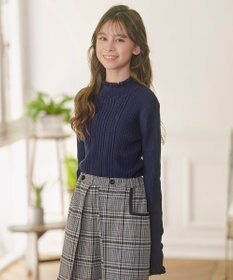 組曲 KIDS 【150-160㎝】フラワードット リブニット