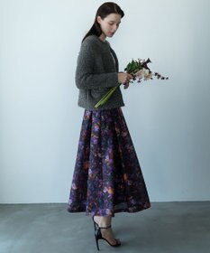 自由区 【カトリエムブーケ】フラワープリントフレアスカート