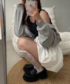 WEGO 【カップ付きインナー】ドット柄レースlカップインタンク