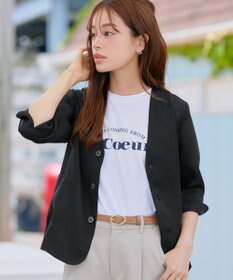 Tiaclasse 【洗える】 シアーカラーレスジャケット