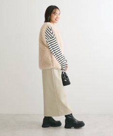 Green Parks ・ＥＬＥＮＣＡＲＥ　ＤＵＥフェイクレザーＷ－ＺＩＰスカー