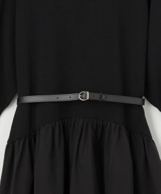 組曲 襟付きドッキング ニットワンピース