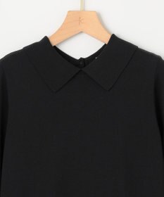 組曲 襟付きドッキング ニットワンピース