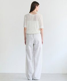 BEIGE， QUARTZ / 側章コンビ ストライプパンツ