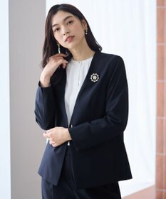 ANY L イージーケアライトストレッチノーカラージャケット