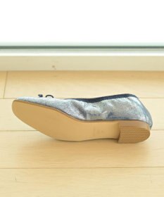 nouvelleRobe Oū 【本革・高反発】Square スクエアトゥ ネイビーメタリックバレエシューズ