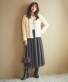 Feroux 【ONWARD CROSSET MAG掲載】ツイードライクニット ジャケット