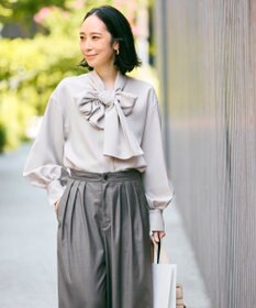 #Newans 【洗濯機可】ビックリボンパウダリーブラウス