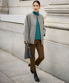 自由区 ウールカシミヤブレンドハイネック ニット