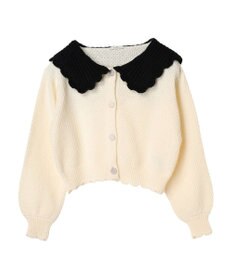 earth music&ecology フリルカラーカーディガン