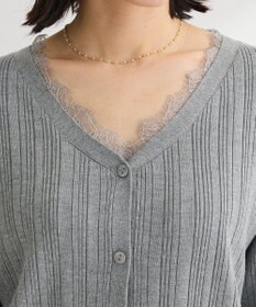 Green Parks レースドッキングニットカーディガン