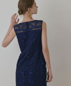 GRACE CONTINENTAL コ－ド刺繍タイトドレス