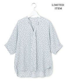 ICB L 【先行予約・WEB限定】BackSatinAmunzen 5分袖キーネックブラウス