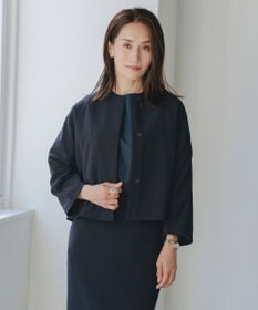 #Newans 【セレモニーにも】＜亀恭子さんコラボ＞コクーンフォルムノーカラージャケット