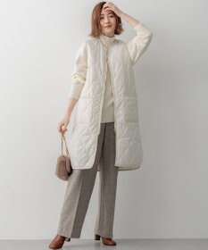 23区 シルクネップヘリンボーン ワイドパンツ