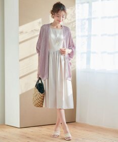 Tiaclasse 【新色追加】メッシュ編みニットドルマンカーディガン