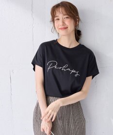 ANY 【汗ジミ防止加工】シルケットスムースフレンチスリーブ刺繍ロゴTシャツ
