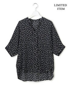 ICB L 【先行予約・WEB限定】BackSatinAmunzen 5分袖キーネックブラウス