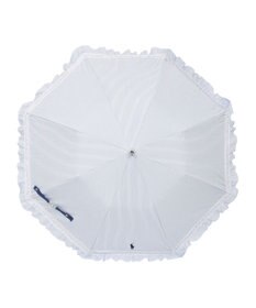 MOONBAT 【遮光/晴雨兼用日傘】POLO RALPH LAUREN(ポロ ラルフローレン) ストライプフリル 折りたたみ傘 楽折 遮熱 UV