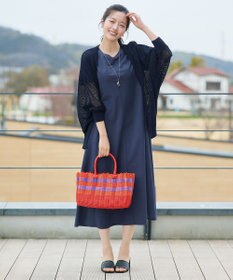 Tiaclasse 【新色追加】メッシュ編みニットドルマンカーディガン