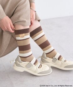 earth music&ecology 【予約】リラックマ×earth マルチボーダーソックス