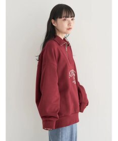 earth music&ecology ハーフジップロゴチュニック