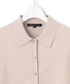 23区 L 【洗える/吊り干しOK】ヴィスコースストレッチ ポロニット カーディガン