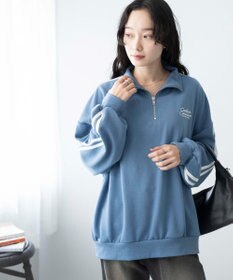 WEGO ラインハーフジップBIGスウェット