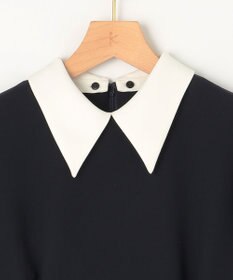 組曲 S 【KUMIKYOKU NAVY】コンフォータブルドレープ 襟付きブラウス