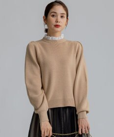 組曲 L 【WEB限定】襟付き片畔ニットプルオーバー