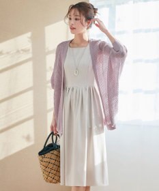 Tiaclasse 【新色追加】メッシュ編みニットドルマンカーディガン