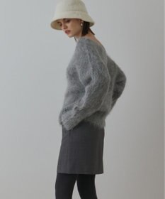 GRACE CONTINENTAL ウールギャバミニスカート