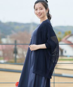 Tiaclasse 【新色追加】メッシュ編みニットドルマンカーディガン